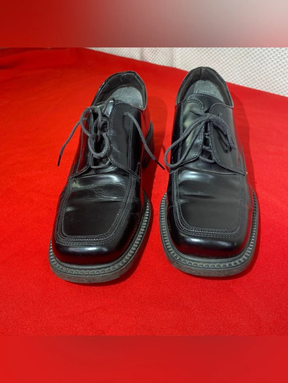: G.H. Bass Men's Black Leather Square Toe Oxford Dress Shoes Size 10